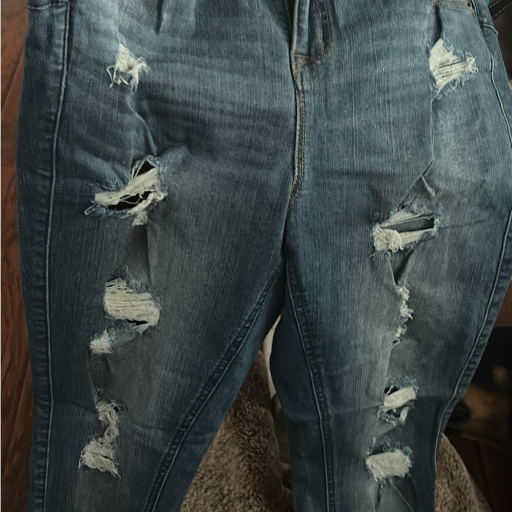 Torrid Distressed Blue Boyfriend Jeans